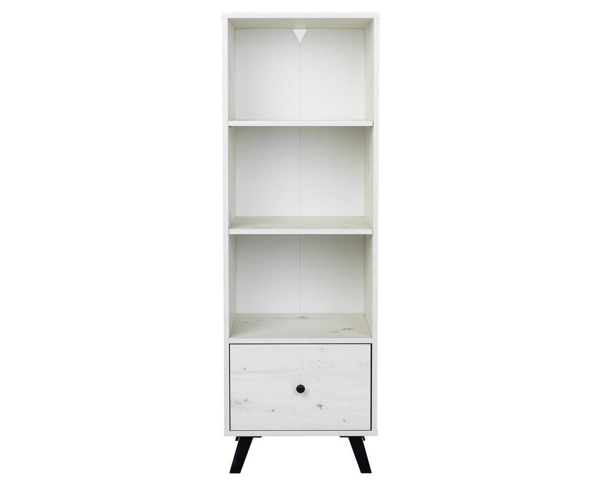 STANDREGAL 45/134/40 cm White Oak Landhausstil - Eichefarben/Schwarz, Holzwerkstoff/Metall (45/134/40cm) - arthur berndt