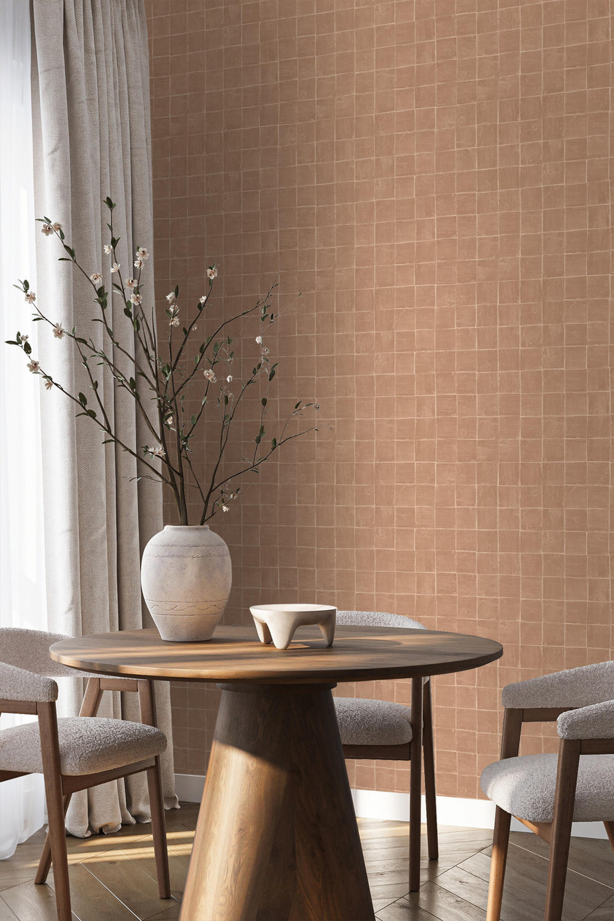 TAPETE Fliesenmuster 50 x 900 cm - Braun, Papier (50/900cm) - Origin Wallcoverings