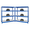SCHWERLASTREGAL Rhino 2er-Set mit 2x 180x160x60 cm 4 Melamin-Ebenen 16mm Fachlast 500 kg Blau - Blau, Metall (320/180/60cm) - PROREGAL
