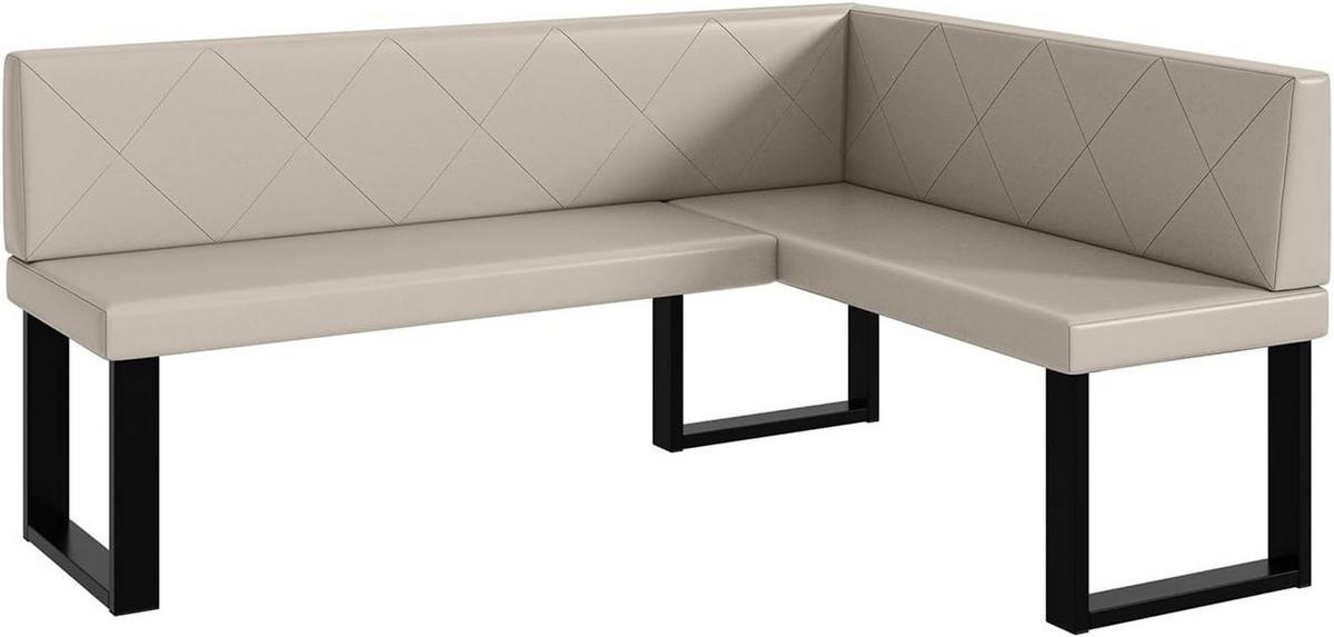 ECKBANK ERIC_U - Beige, Leder (128/168cm) - Meblini