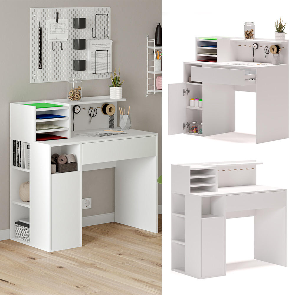 SCHREIBTISCH Weiß 100 x 50 cm - Weiß, Holzwerkstoff (50/100/100cm) - Vicco