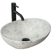 AUFSATZWASCHBECKEN SOFIA LIGHT STONE 41/34,5/15 cm - Grau, Keramik (41/15/34.5cm) - REA