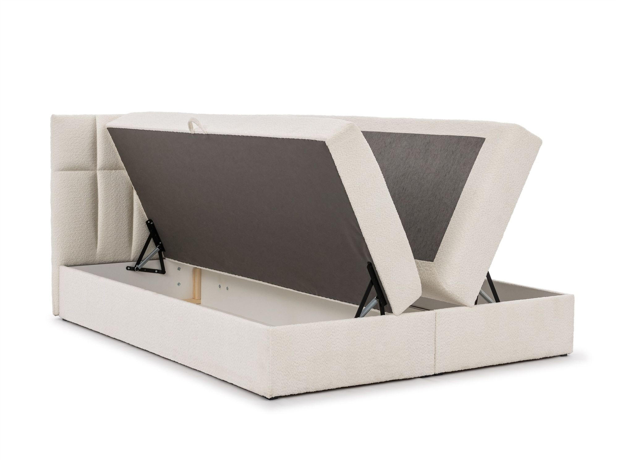 Thumbnail - Fun Möbel Boxbett, Grau, Textil, 200x200 cm, Schlafzimmer, Betten, Boxspringbetten