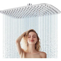DUSCHKOPF Regendusche Edelstahl 40 x 25 cm Chrom - Silberfarben, Metall (25/12.7/40cm)