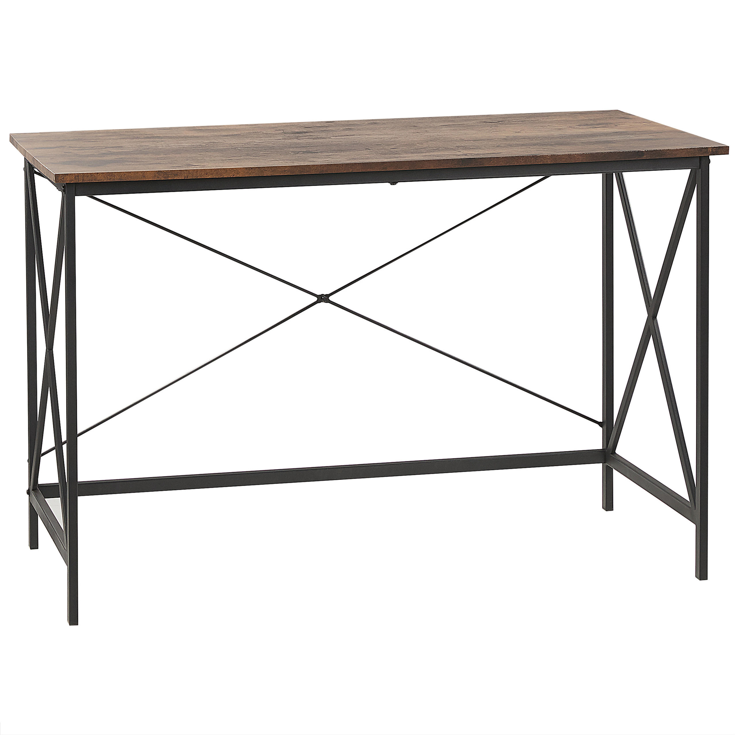 SCHREIBTISCH dunkler Holzfarbton 115/60/76 cm Futon - Dunkelgrau, Holzwerkstoff (60/115/76cm) - Beliani