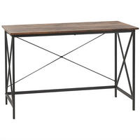 SCHREIBTISCH dunkler Holzfarbton 115/60/76 cm Futon - Dunkelgrau, Holzwerkstoff (60/115/76cm) - Beliani