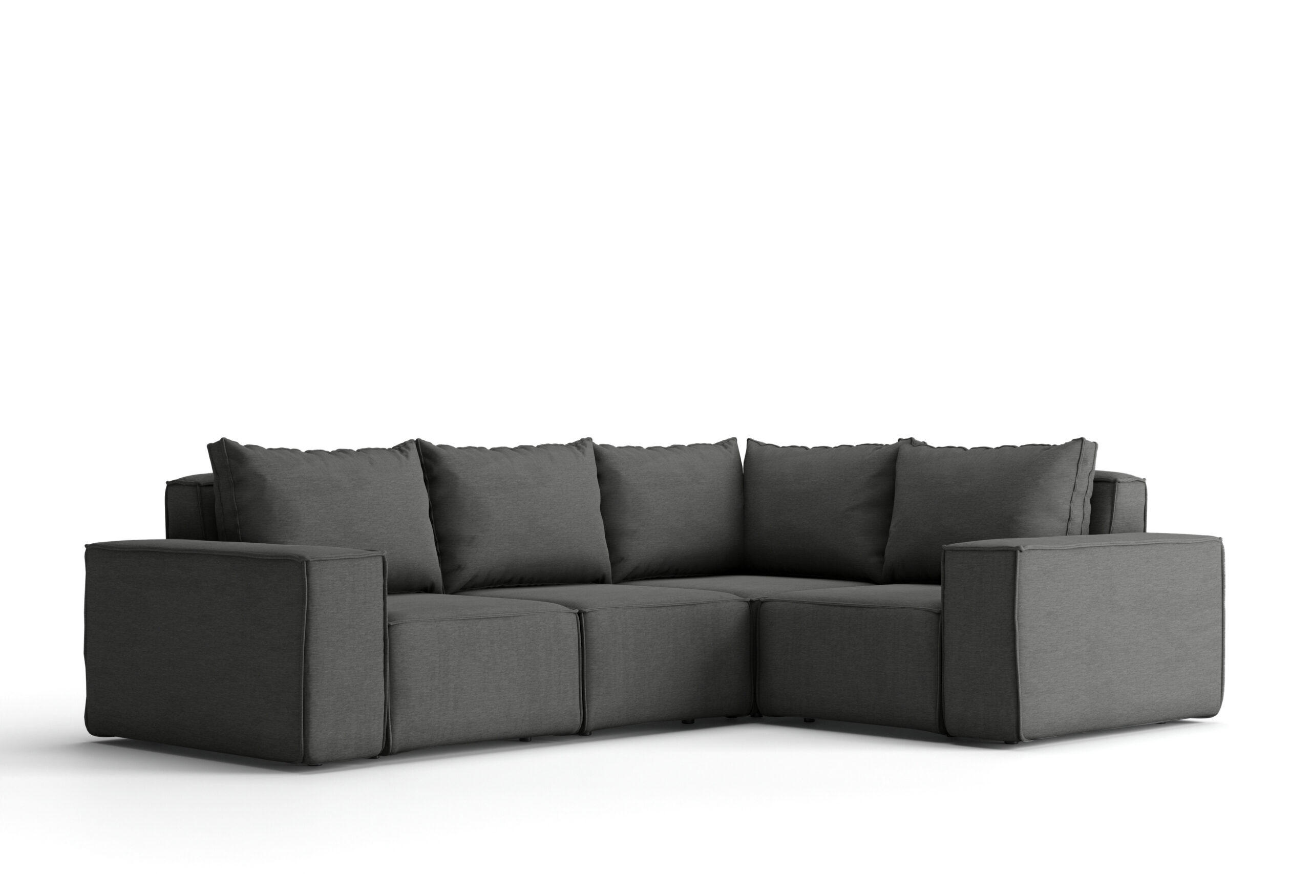 GARTENECKSOFA Für Den Garten SONNE Grau Links - Grau, Holz (246/73/181cm) - Kaiser Möbel