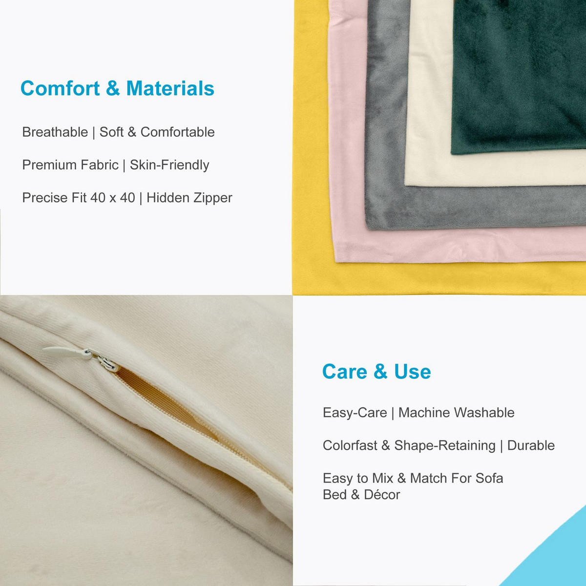 KISSENHÜLLEN-SET (2-tlg.) 40/40 cm (Beige) - Beige, Textil (40/40cm) - Intirilife