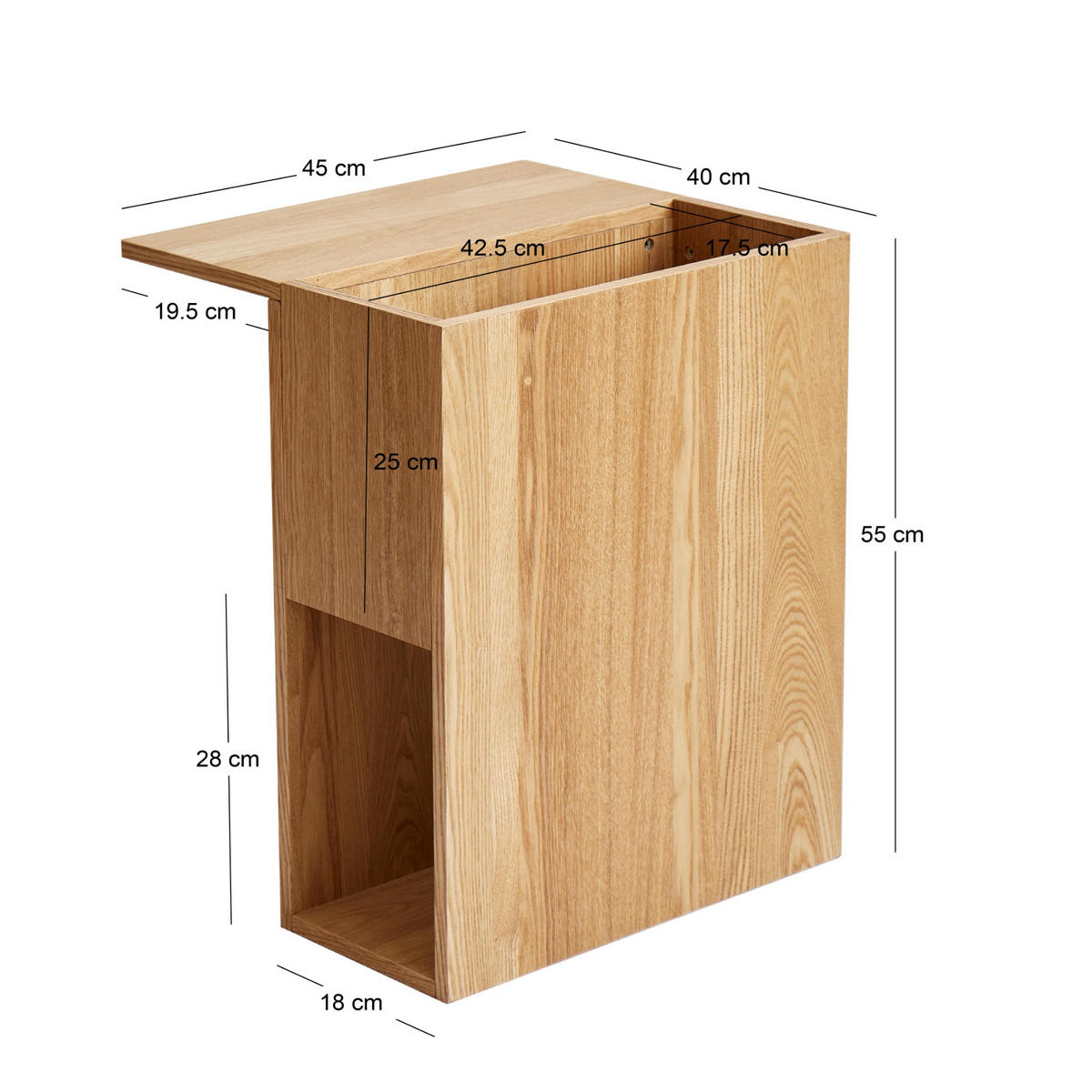 BEISTELLTISCH Rund Braun 50 x 50 x 49 cm - Braun, Holz (18/45/55cm) - Nordlys