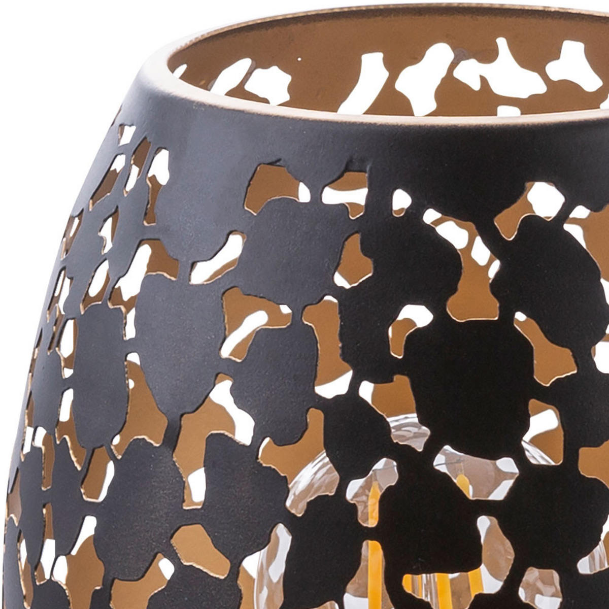 LED TISCHLEUCHTE HANNY Schwarz Gold - Schwarz, Metall (15/15/23cm)