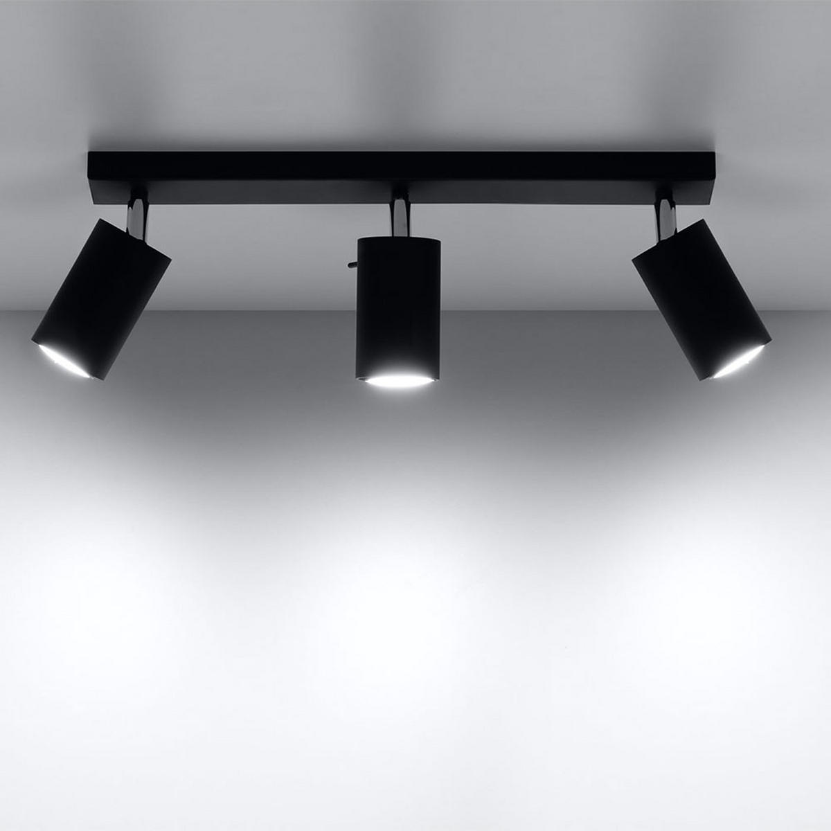 LED DECKENLEUCHTE Stahl Schwarz - Schwarz, Metall (45/8/15cm)