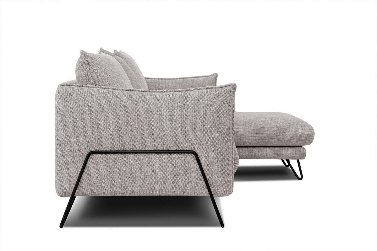ECKSOFA HOSTEN 4-Sitzer, beige - Beige/Schwarz, Holzwerkstoff/Textil (269/158cm) - Courtois Laville