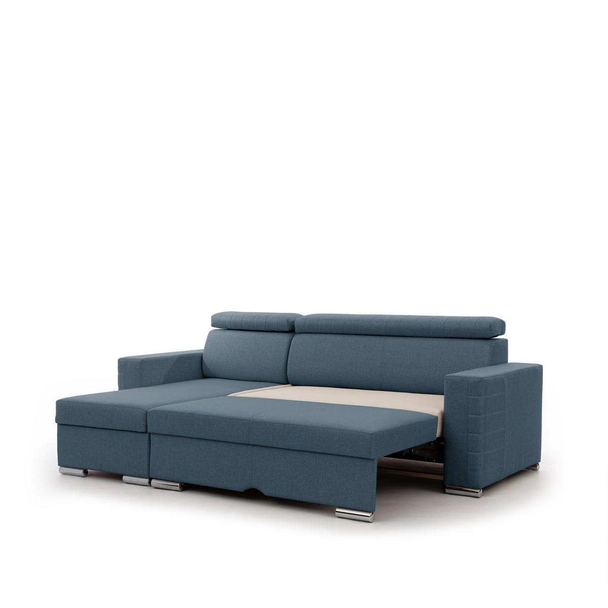 ECKSOFA Canton In Liverpool - Blau, Holzwerkstoff/Textil (260/173cm) - Fun Möbel