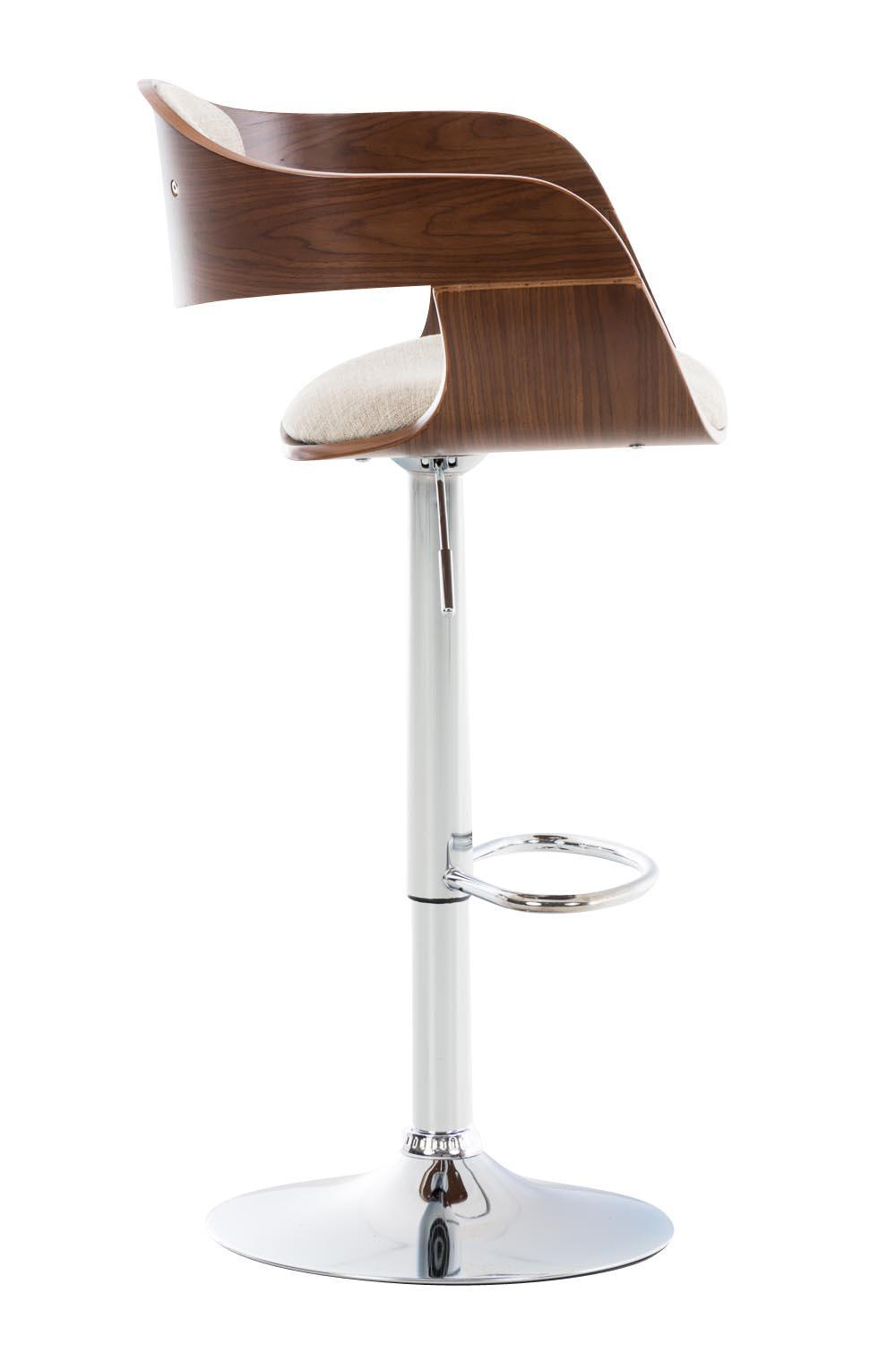 BARHOCKER Stoff walnuss/creme - Walnussfarben/Creme, Textil/Metall (50/88/48cm) - CLP