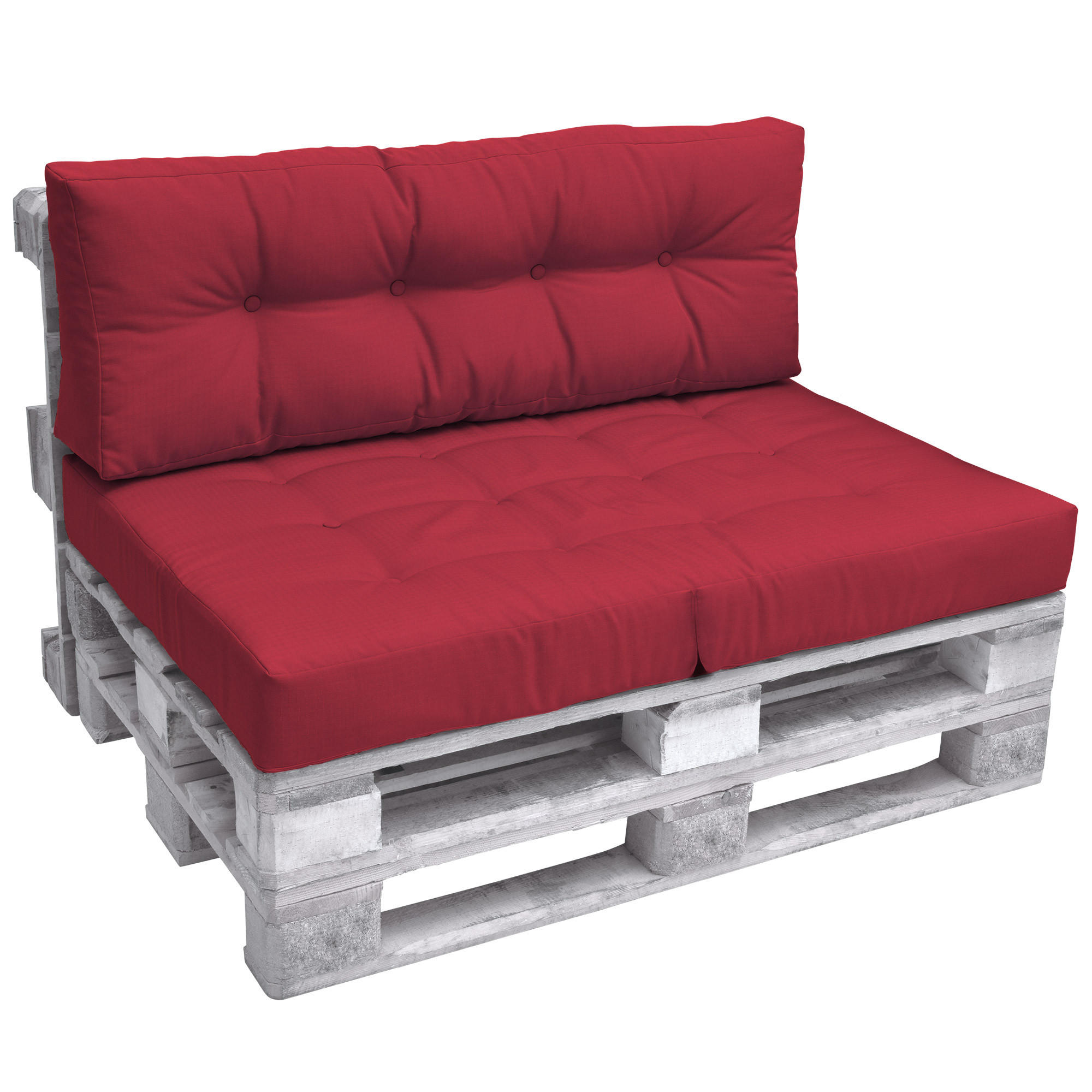 Beautissu Palettenkissen Rot 80x15x120 cm