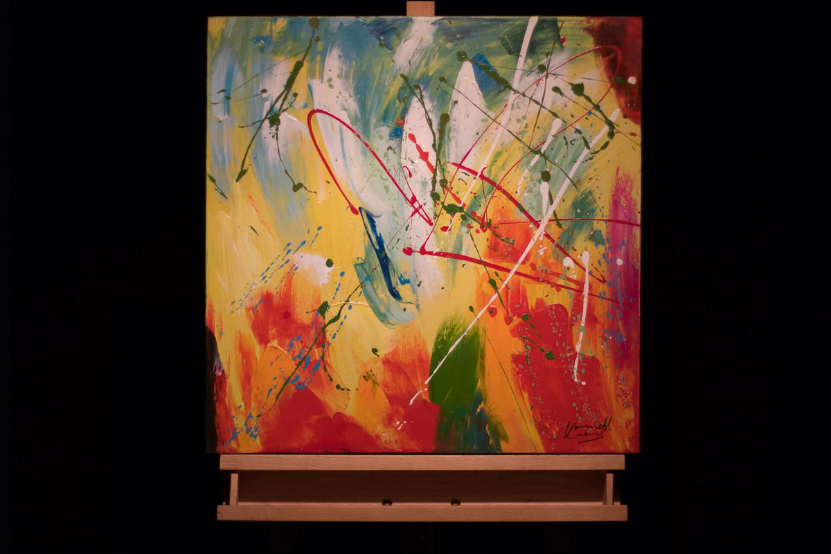 ÖLGEMÄLDE 60/60 cm - Multicolor, Holz/Textil (1.1/60cm) - KUNSTLOFT