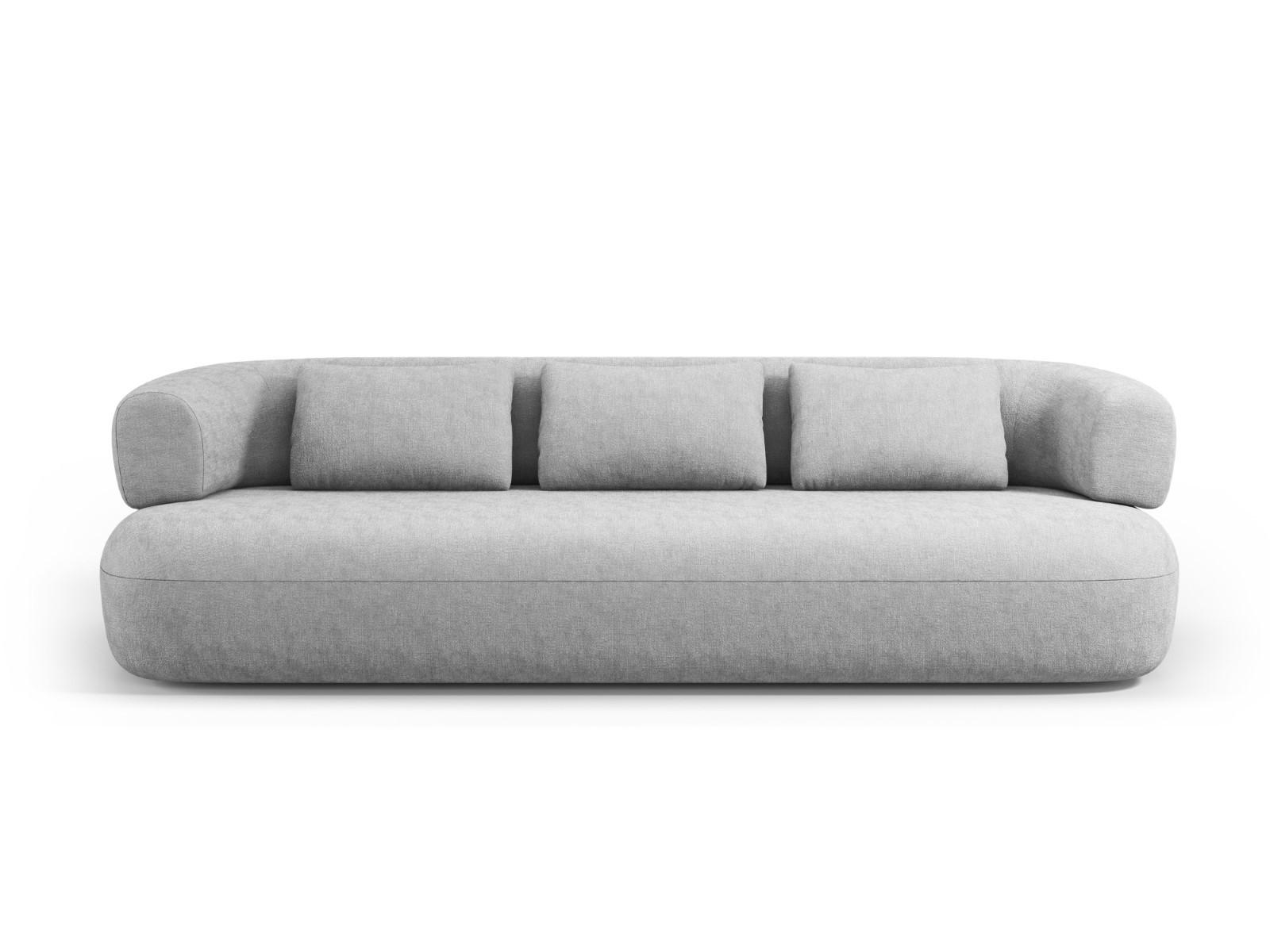SOFA Jenny aus Chenille-Stoff silber 4 Sitzplätze - Silberfarben, Textil (226/73/90cm) - Micadoni