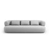 SOFA Jenny aus Chenille-Stoff silber 4 Sitzplätze - Silberfarben, Textil (226/73/90cm) - Micadoni