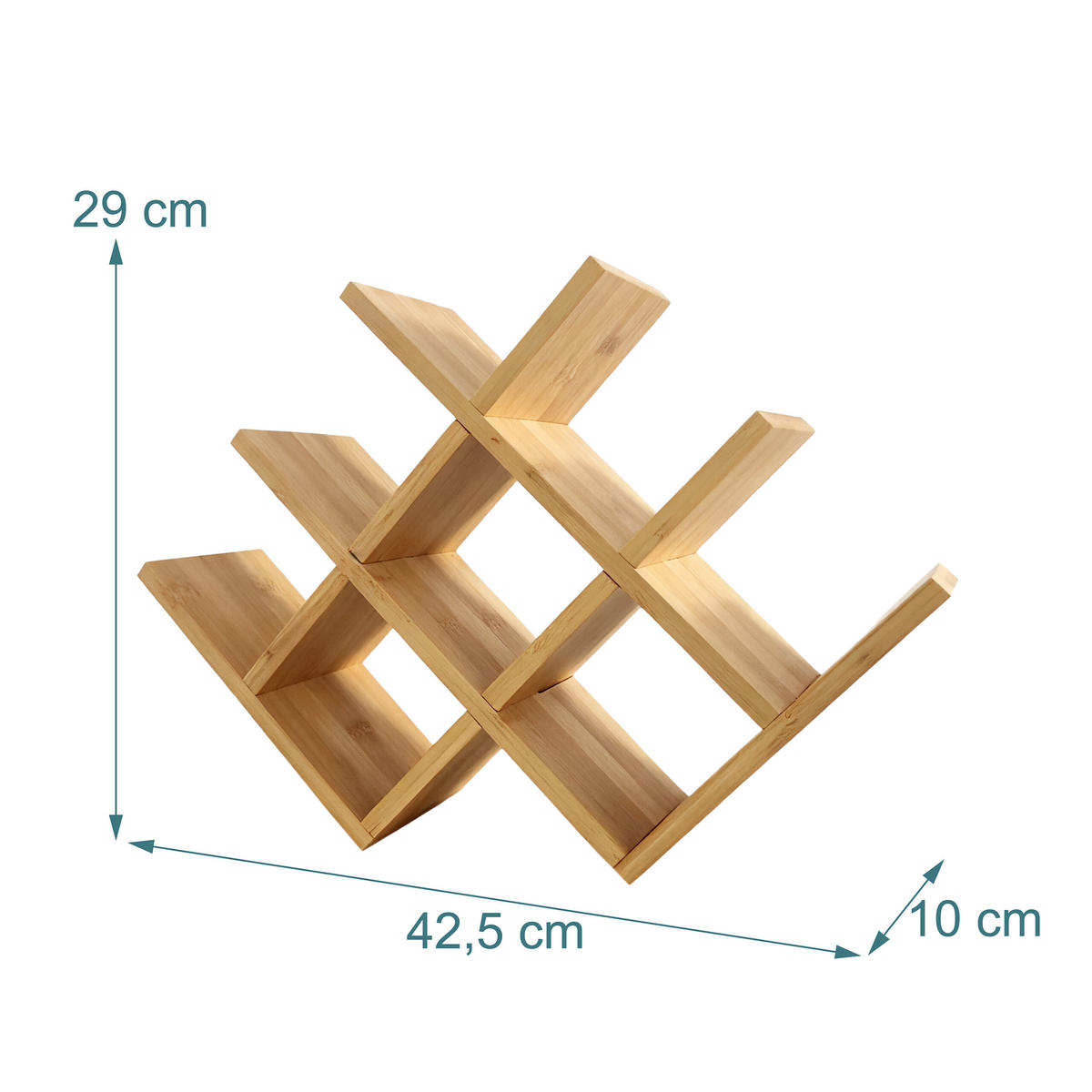 WEINREGAL - Hellbraun, Holz (42.5/29/43cm) - Relaxdays