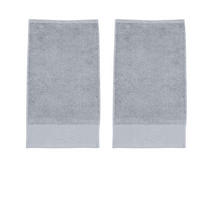 GÄSTEHANDTÜCHER Black Line Stone Mrs silber 2er Set - Hellgrau, Textil (30/50cm) - done