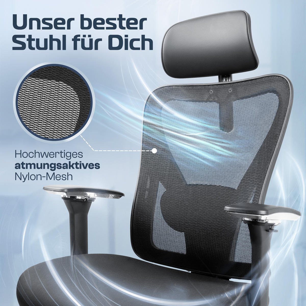 BÜROSTUHL CleverSeat Schwarz - Silberfarben/Schwarz, Kunststoff/Textil (70/134/70cm) - Clouvou