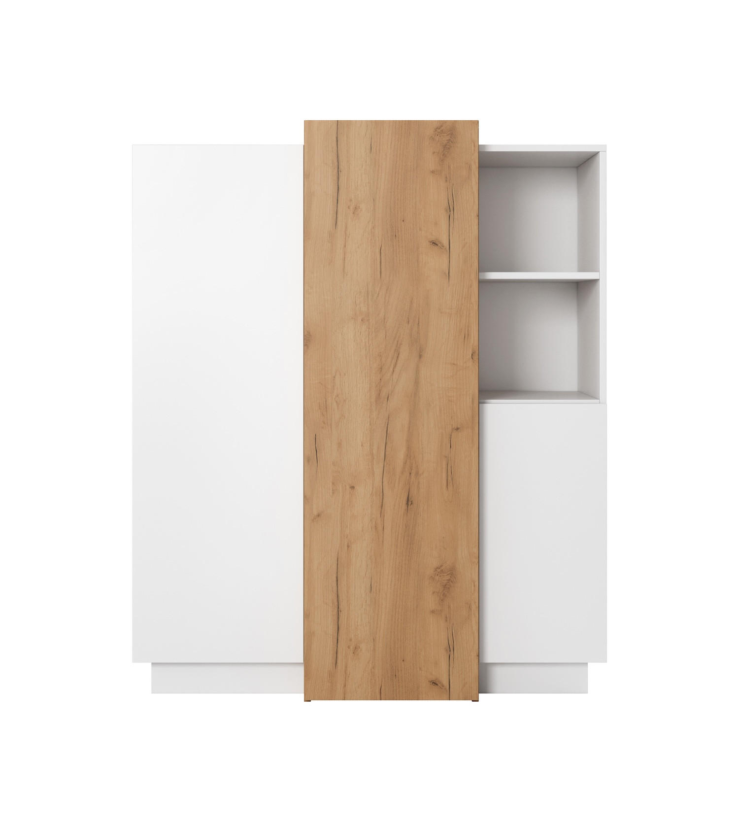KOMMODE 3D weiß / gold craft oak 110cm / 45 cm / 133,5 cm - Weiß, Holz/Holzwerkstoff (110/133/45cm) - Feldmann-Wohnen