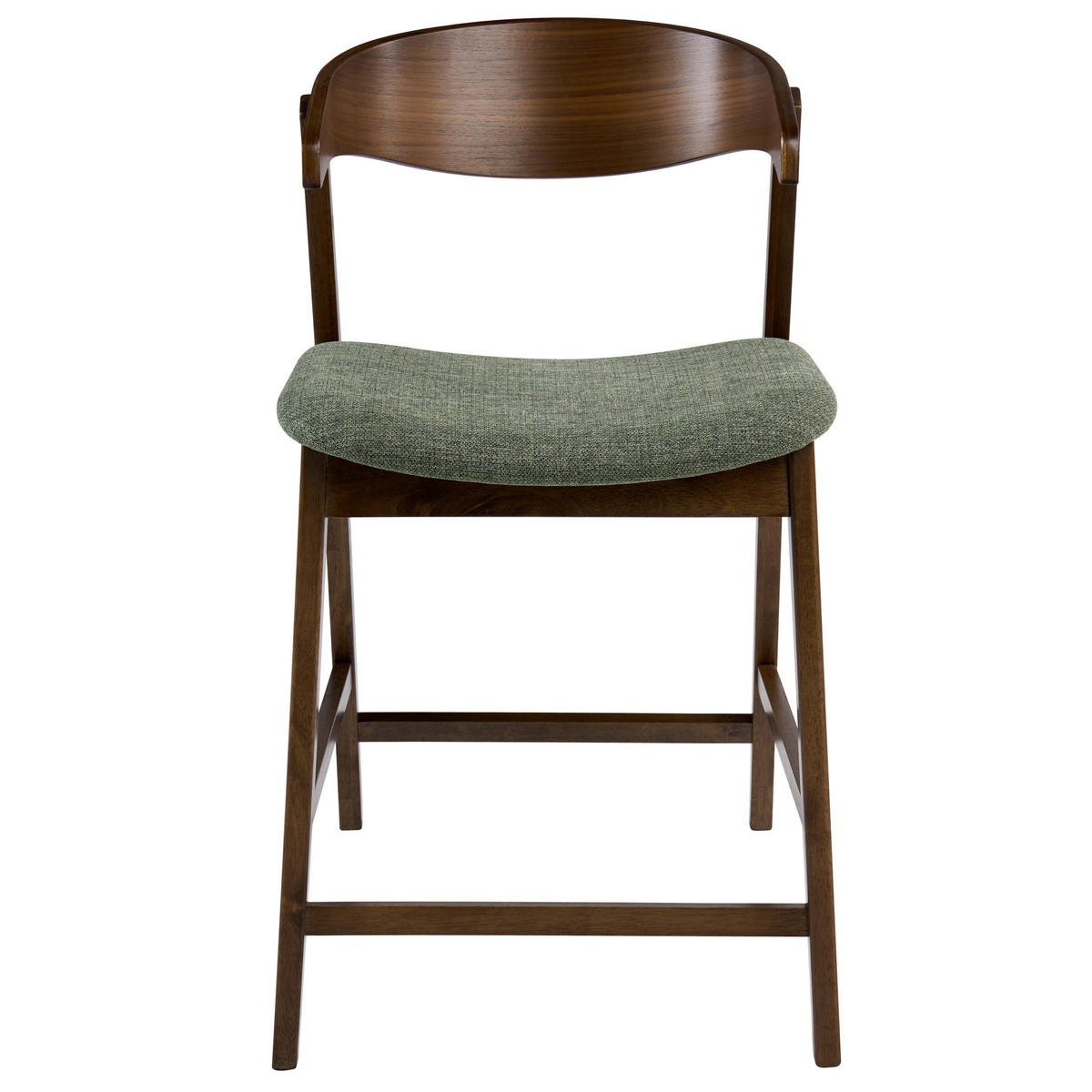 BARSTUHL 2er-Set Dunkelgrün/Braun Lilly - Braun/Grün, Holz (52/87/60cm) - Beliani
