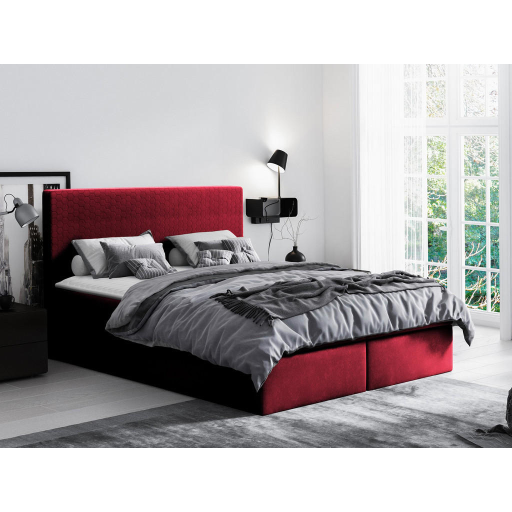 Thumbnail - Mirjan24 Boxbett, Rot, Holz, H3, 120x200 cm, Schlafzimmer, Betten, Boxspringbetten