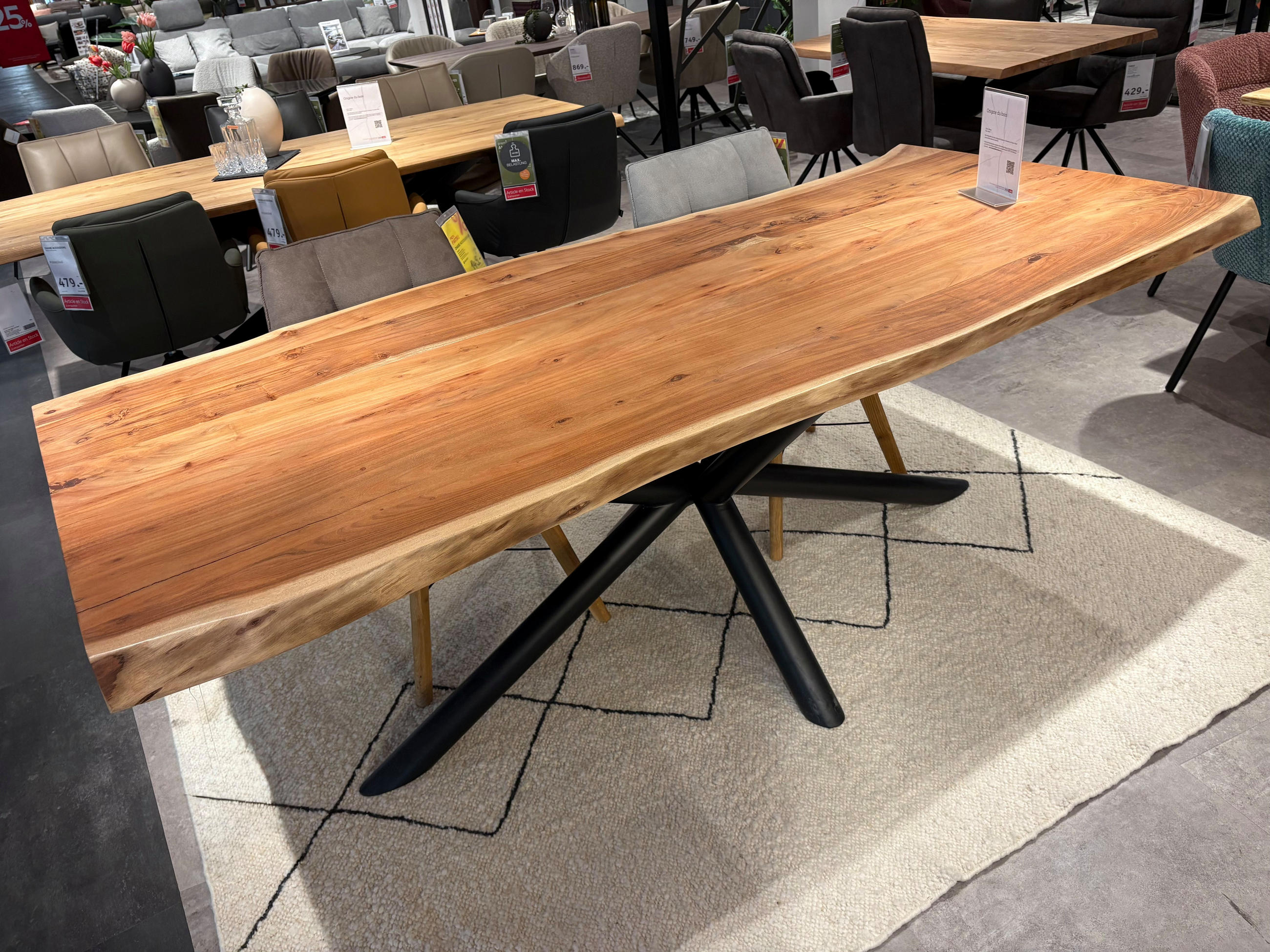 Table de salle à manger en acacia massif 220x100x76cm - Landscape
