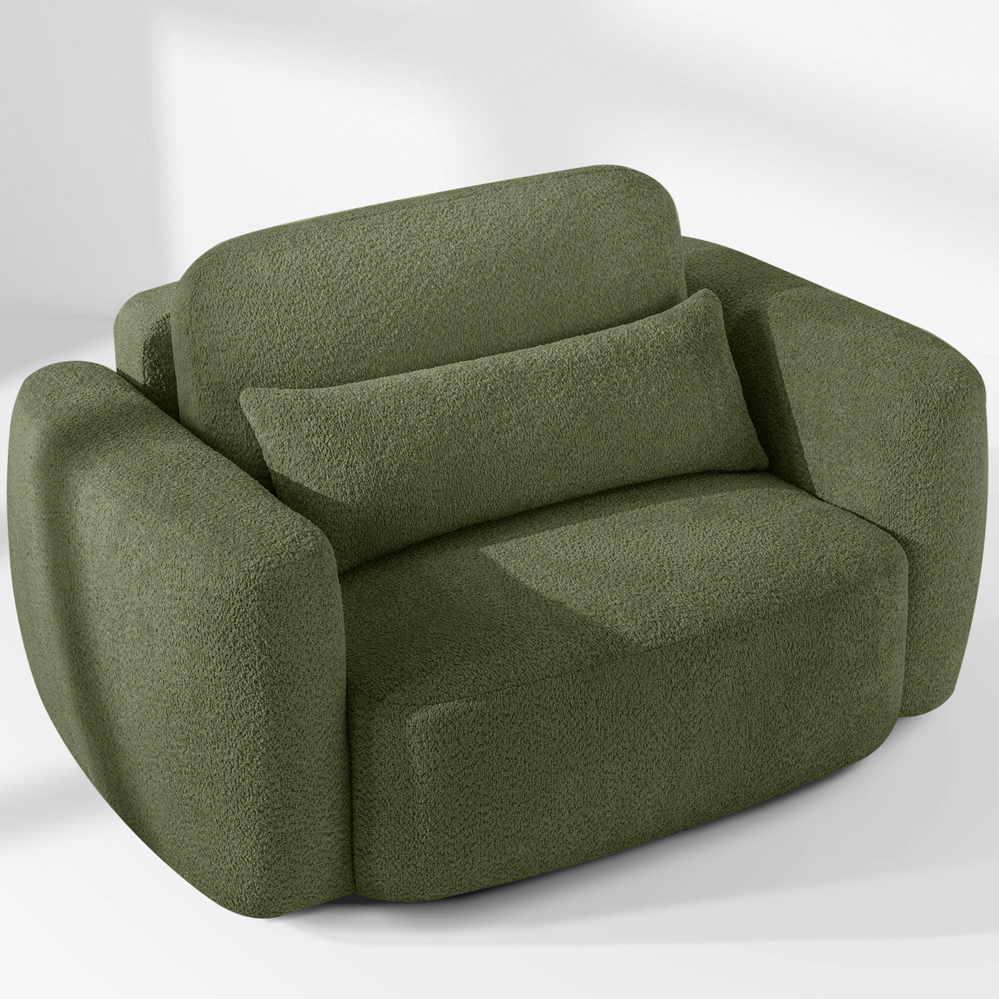 SESSEL ELOSA - Olivgrün, Holz/Textil (145/85/115cm) - KONSIMO®