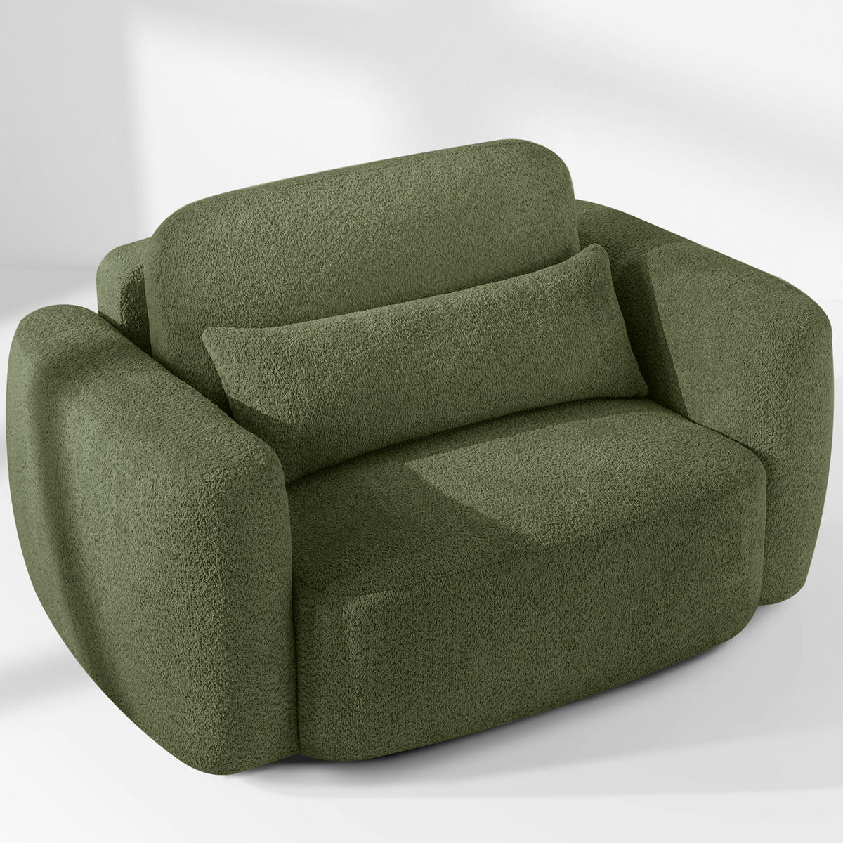 SESSEL ELOSA - Olivgrün, Holz/Textil (145/85/115cm) - KONSIMO®