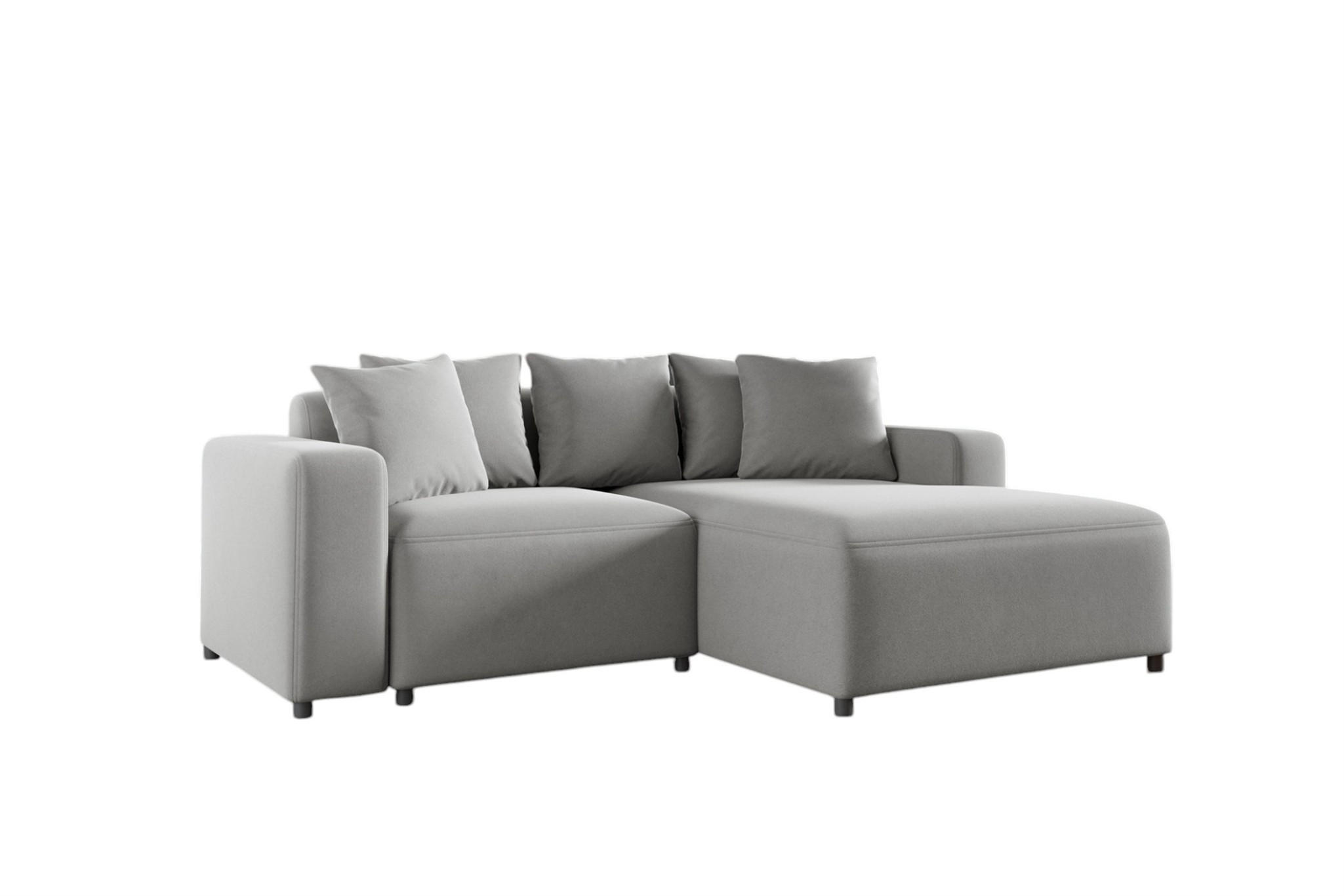 ECKSOFA Megan Xs In Salvador - Hellgrau, Holzwerkstoff/Textil (240/165cm) - Fun Möbel