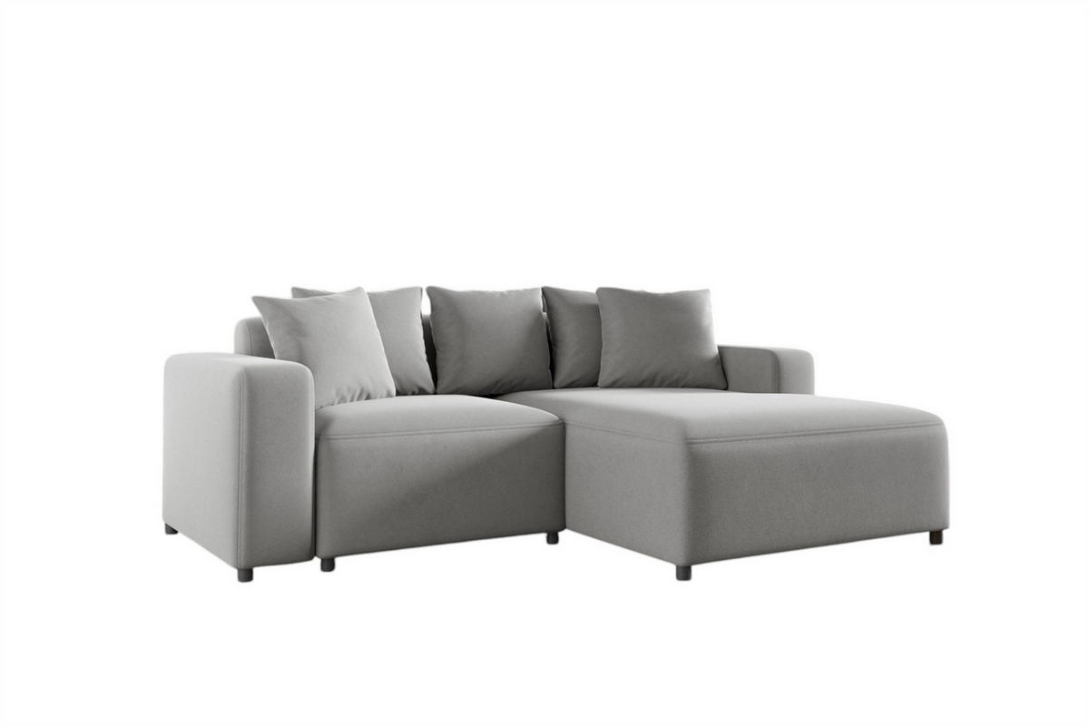 ECKSOFA Megan Xs In Salvador - Hellgrau, Holzwerkstoff/Textil (240/165cm) - Fun Möbel