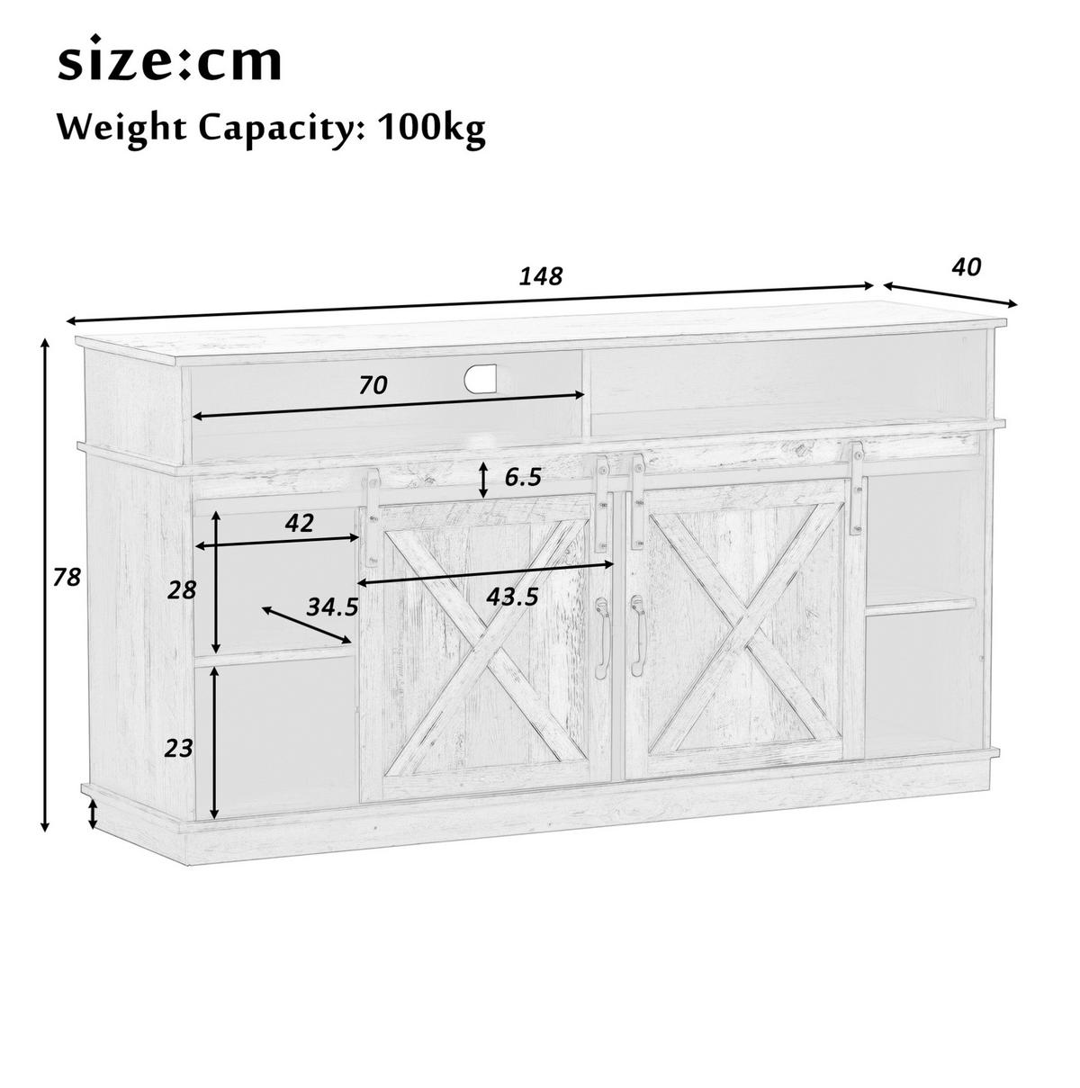 TV-SCHRANK mit Schiebetüren 148 x 40 x 78 cm Braun - Braun, Holzwerkstoff (40/78/148cm) - Beauniv