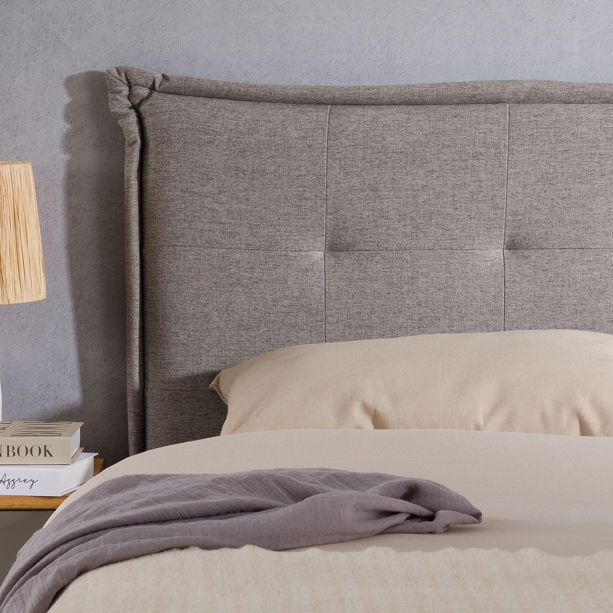 KOPFTEIL ZELOX 160X190 CM - Grau, Textil (162/94/7cm) - IDIMEX
