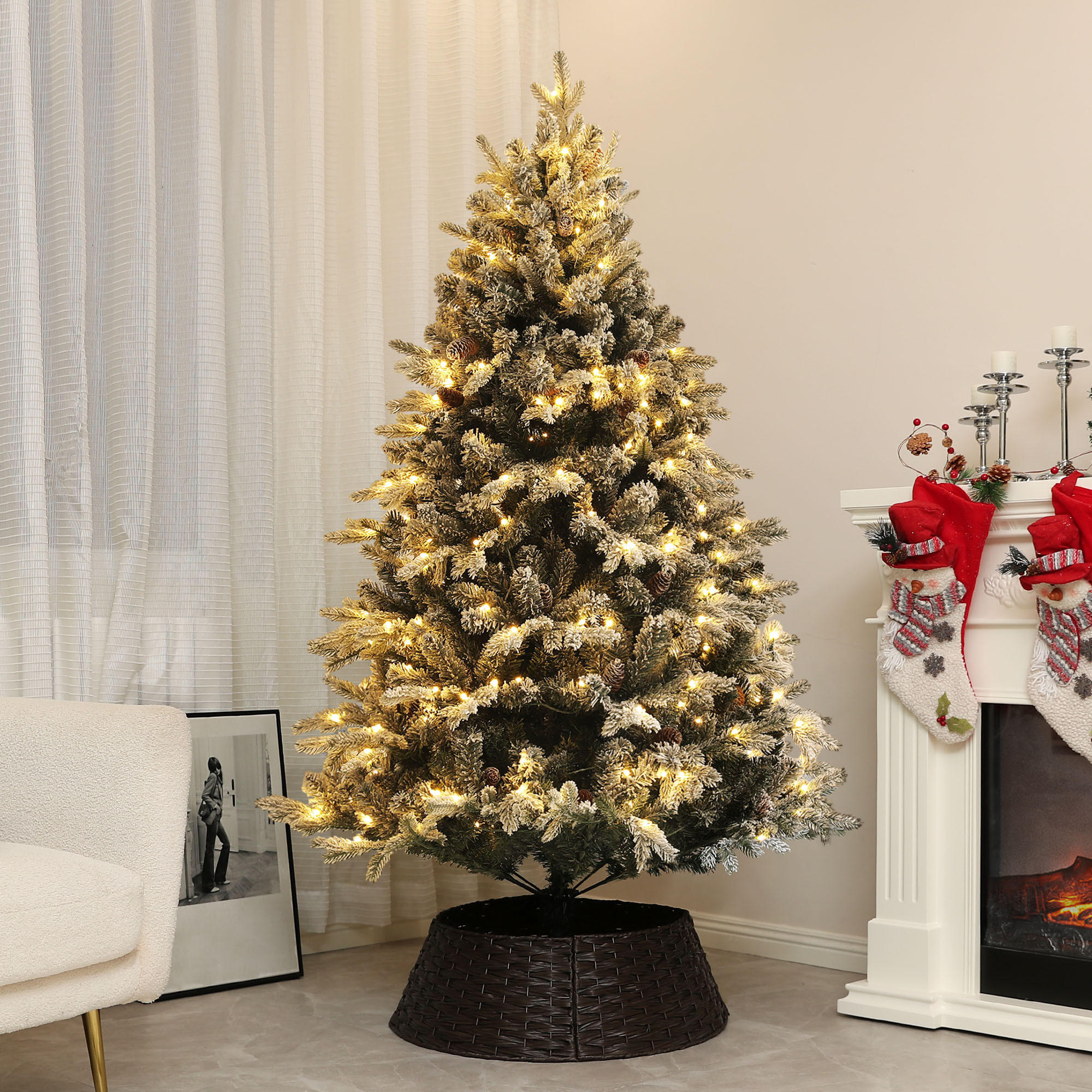 KÜNSTLICHER Weihnachtsbaum, 180 cm Christbaum mit 793 Spitzen für Weihnachten - Grün, Kunststoff (180cm) - HOMCOM