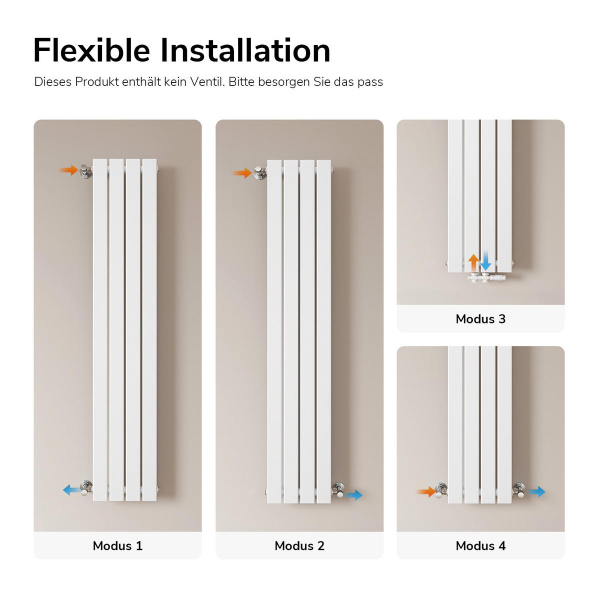 HEIZKÖRPER Flachheizkörper Weiß 160/30/4,9 cm - Weiß, Metall (30/160/4.9cm) - EMKE