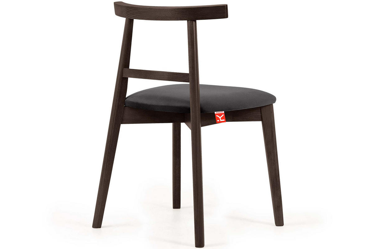 ESSTISCHSTÜHLE LILIO 2 St Vintage, Graphit / dunkelbraun - Dunkelgrau/Dunkelbraun, Holz/Textil (47/76/45cm) - KONSIMO®