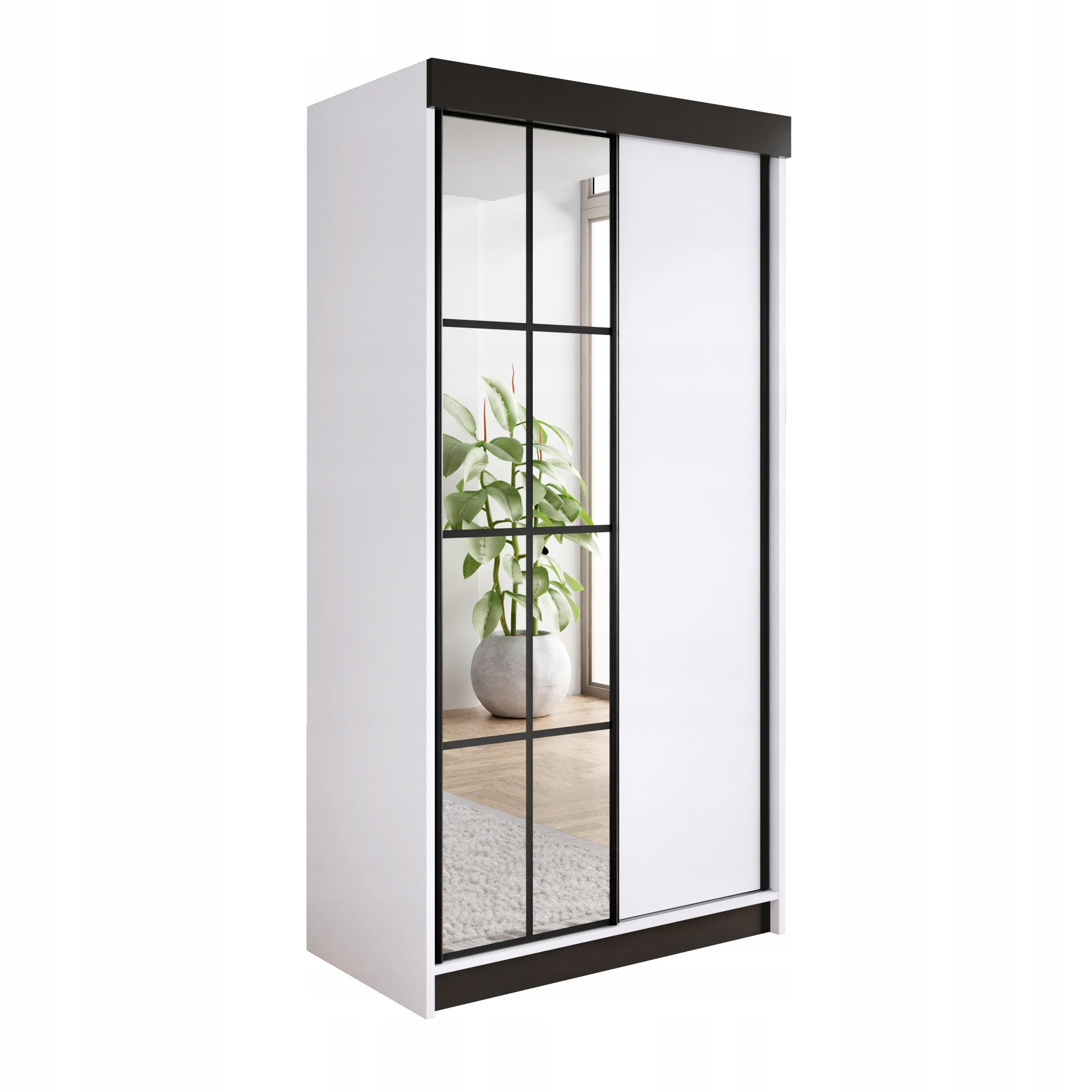 SIFONIER CU USI GLISANTE ARI 1 - 100x200x62 cm - Alb