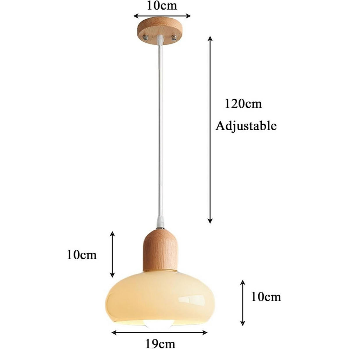 PENDELLEUCHTE Glas & Gummiholz, E27 20CM - Gelb, Glas (19/20/19cm) - Weltevree