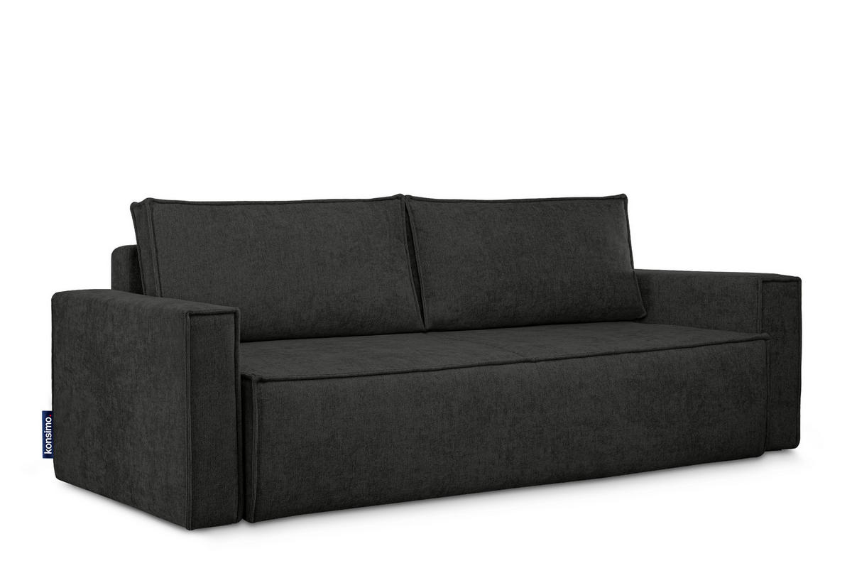 3-SITZER-SOFA NAPI II mit Schlaffunktion, anthrazit - Anthrazit, Textil (228/89/101cm) - KONSIMO®