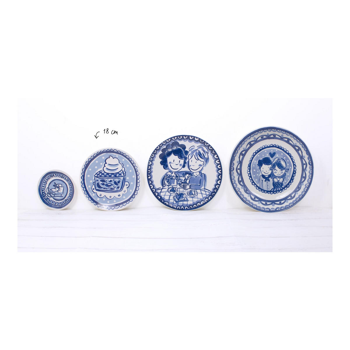 KUCHENTELLER Küchlein in Blau - 18cm - Multicolor, Keramik (18/18/2cm) - Blond Amsterdam