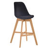 BARHOCKER Canada, Gestell natura, Samt Schwarz - Schwarz/Naturfarben, Holz/Textil (48/100/56cm) - TPFLiving