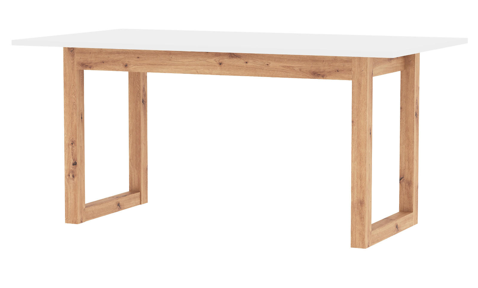 ESSTISCH weiß, Eiche Artisan 160/200 x 90cm, Küchentisch ausziehbar - Weiß/Eiche Artisan, Holzwerkstoff (90/160/75cm) - Furn.Design