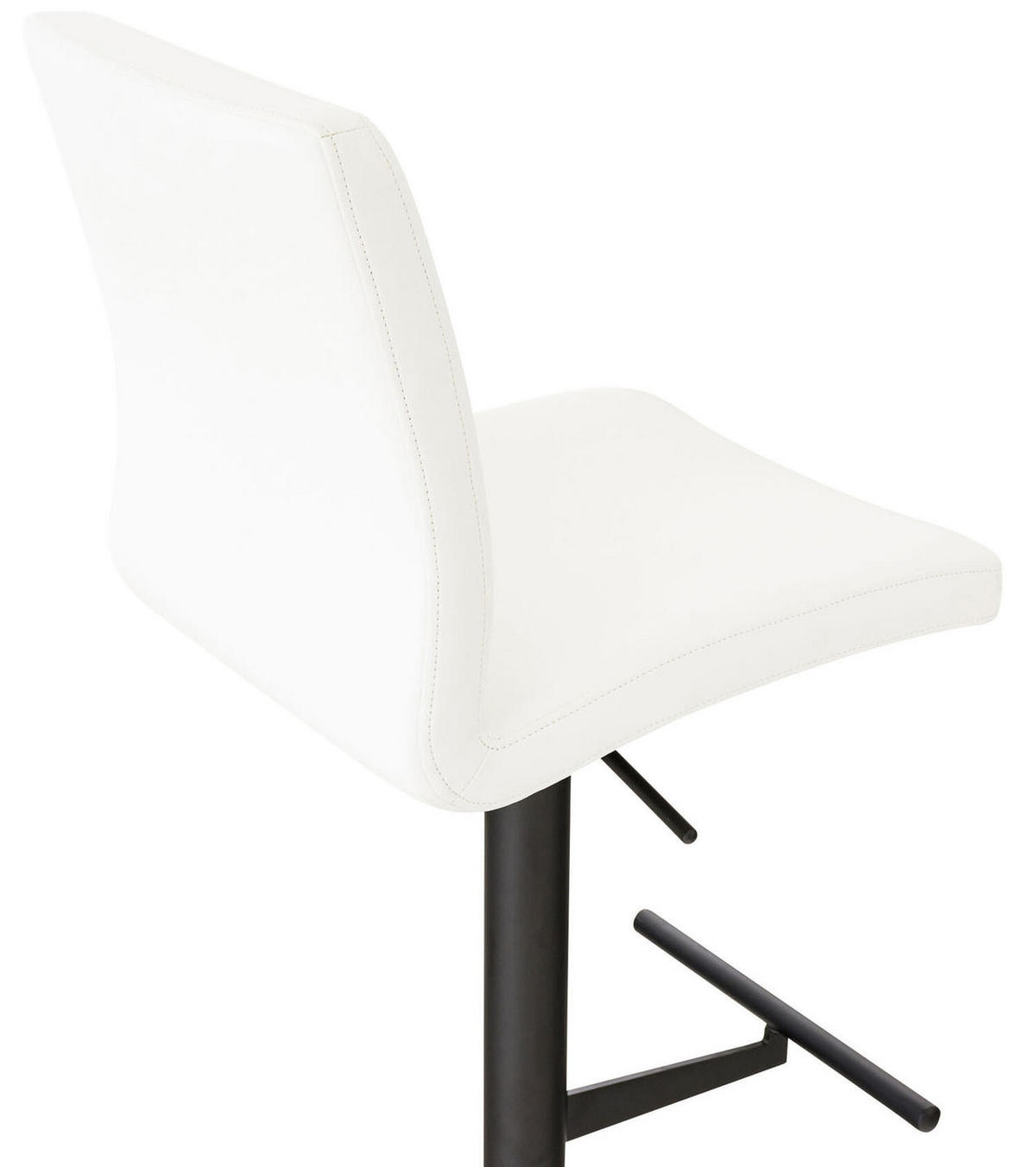 BARHOCKER Cathy, Gestell schwarz, Kunstleder Weiß - Schwarz/Weiß, Kunststoff/Textil (40/100/49cm) - TPFLiving