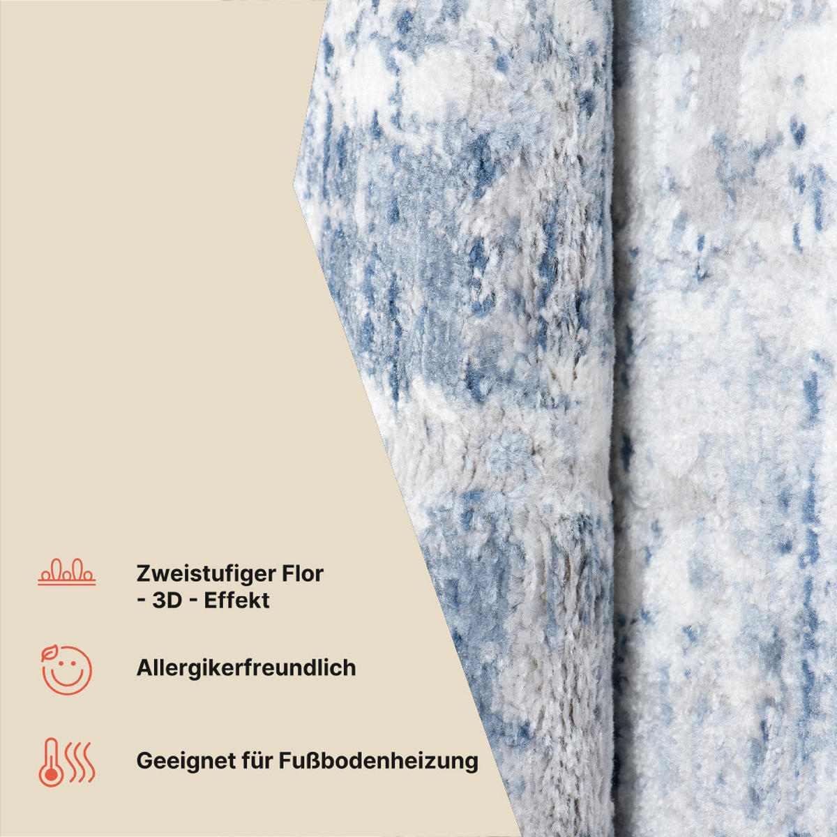TEPPICH SKY Grau 120/180 cm - Grau, Kunststoff (120/180cm) - Tapiso