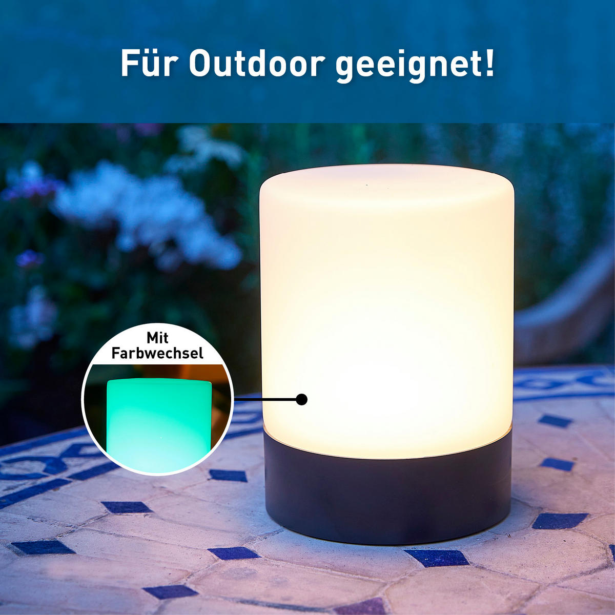 LED-TISCHLAMPE - dekorativ mit integriertem Akku und USB-Ladung für Innen- und Außenbereich, Schwarz Matt, 1er-Set - Schwarz, Kunststoff (11/11/14.5cm) - Northpoint