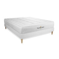 BETT Balmoral Memory-Schaum 140 x 200 cm h3 - Kit Bettgestell Weiß - Beige/Weiß, Holz (140/200cm) - ROYAL PALACE BEDDING