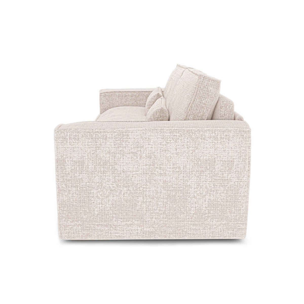 SCHLAFSOFA Express JUNE Geprägter Samt Creme 236cm - Creme, Textil (236/80/100cm) - Premium Interiors