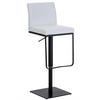 BARHOCKER Carin Kunstleder Weiß Schwarz - Weiß, Leder/Metall (42/86/44cm) - DELUKE